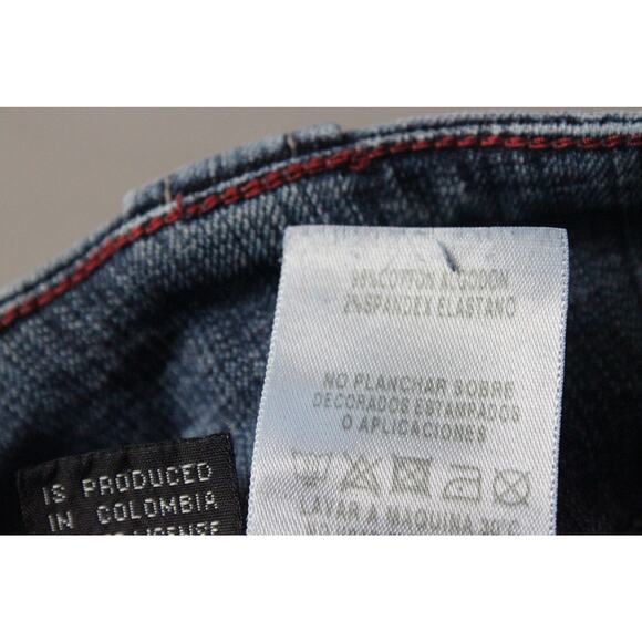 Le Jean De Marithe Francois Girbaud Women Size 6 Slim Low Rise Buckle Blue - Picture 4 of 5